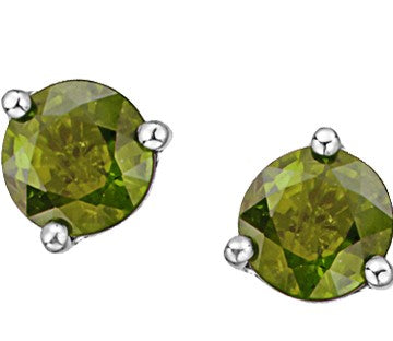 10K White Gold Peridot Stud Earrings