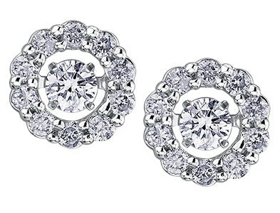 10K White Gold Circle Pulse Earrings