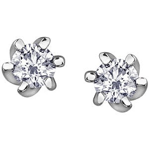 10K White Gold Diamond Earrings