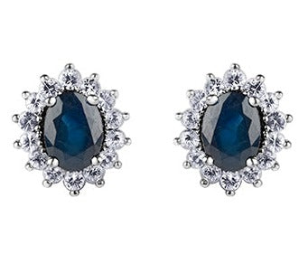 Sapphire Diamond Stud Earrings