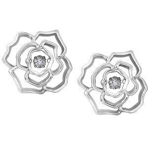 Sterling Silver Diamond Pulse Earrings
