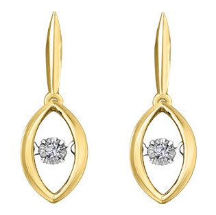 10K Yellow Gold Diamond Dangle Pulse Earrings