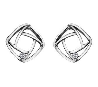 10K White Gold Diamond Earrings