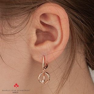 14K Rose Gold Diamond Dangle Earrings