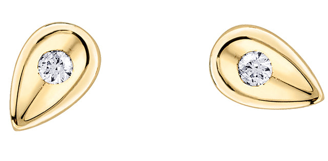 10K Yellow Gold Diamond Earrings