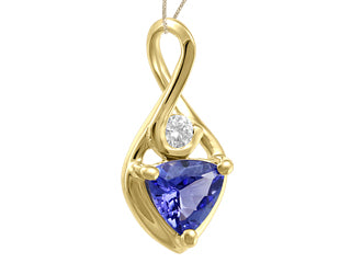 Yellow Gold Diamond & Tanzanite Necklace