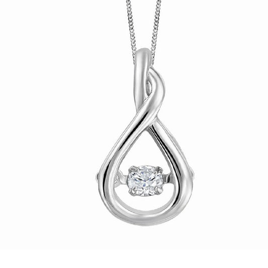 10K White Gold Diamond Motion Necklace