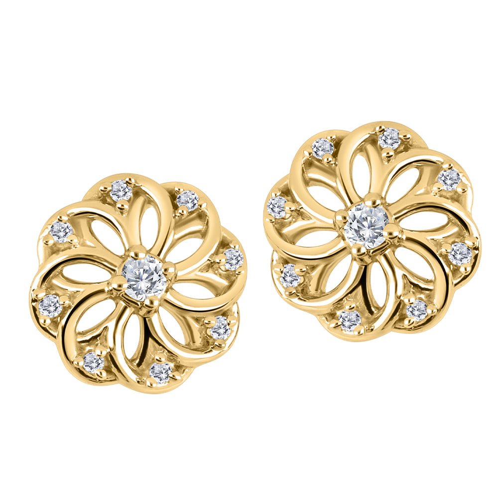 10K Yellow Gold Diamond Earrings
