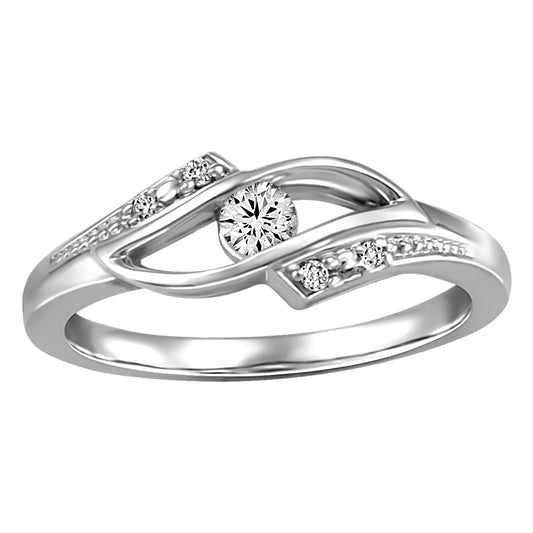 10K White Gold Diamond Ring