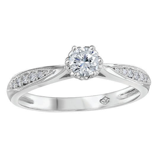14K White Gold Diamond Engagement Ring