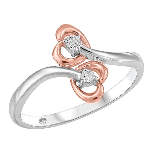 10K Two Tone Gold Diamond Ring