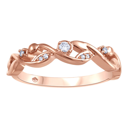 10K Rose Gold Diamond Band