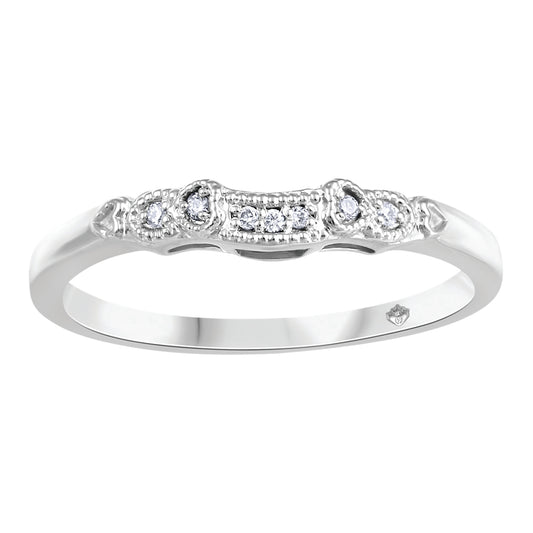 10K White Gold Diamond Wedding Band