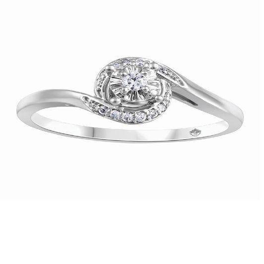 10K White Gold Diamond Engagement Ring