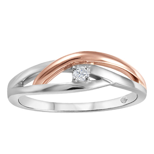 10K Two Tone Gold Diamond Ring