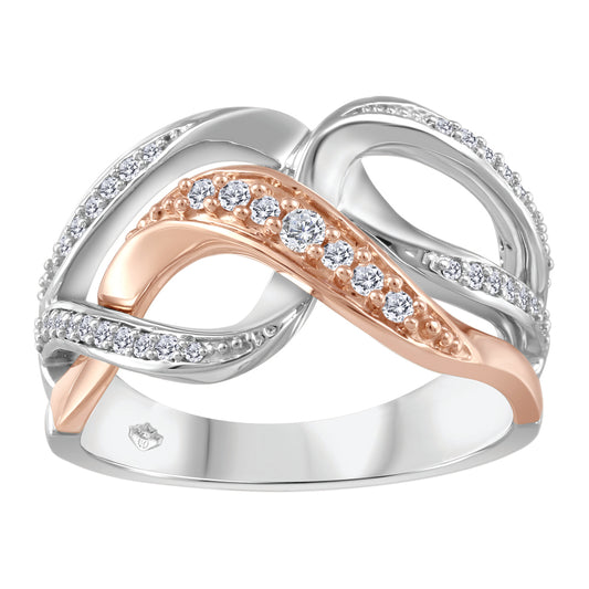 10K Two Tone Diamond Ring