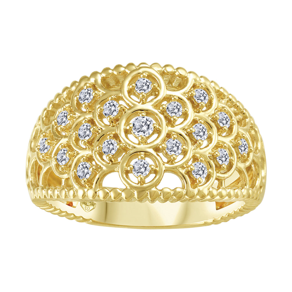 10K Gold Diamond Wide Band