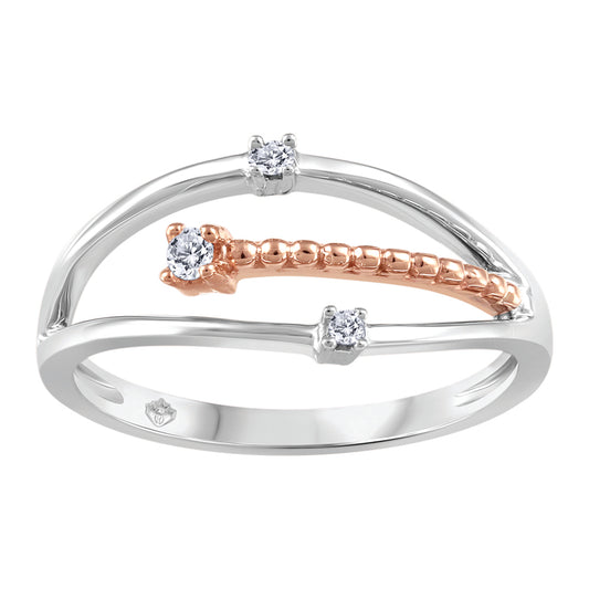 10K Two Tone Gold Diamond Ring