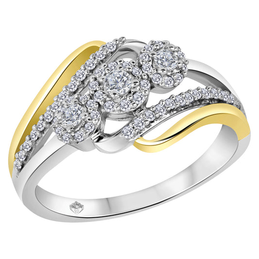 10K Two Tone Diamond Ring