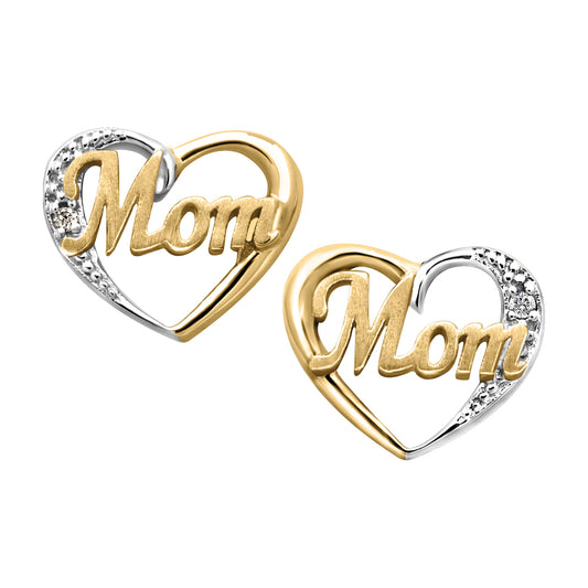 10K Yellow Gold Mom Earrings