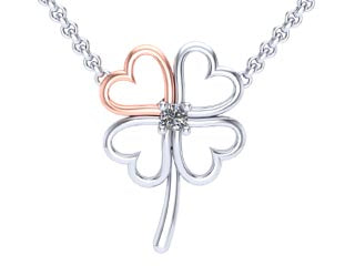 10K Two Tone Four Leaf Clover