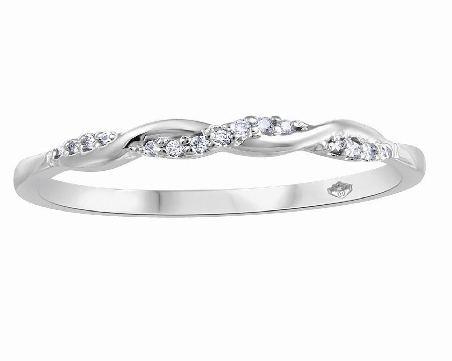 10K Gold Diamond Braided Wedding Band