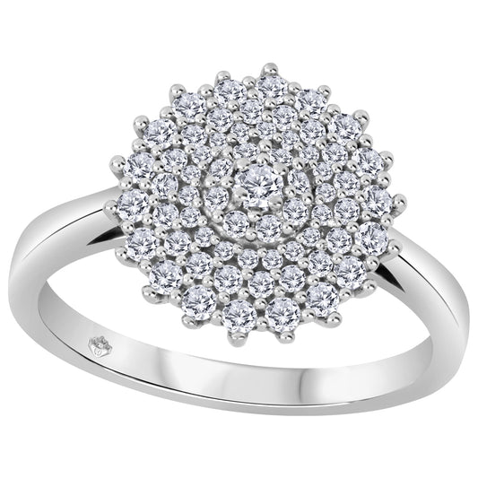 10K White Gold Diamond Cluster Ring