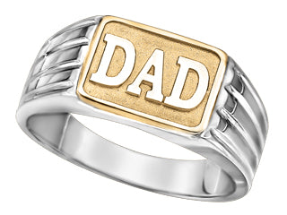 10K Gold & Silver Dad Ring