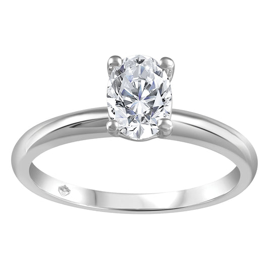 14K Yellow Gold Oval Diamond Ring