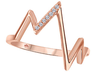 10K Rose Gold Heart Beat Ring