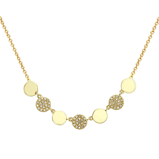 14K Yellow Gold Multiple Circle Necklace