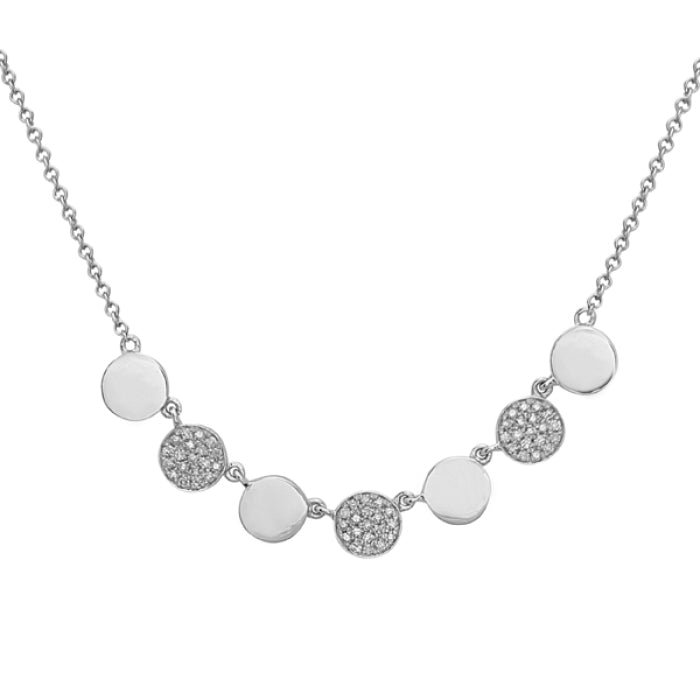 14K White Gold Diamond Circle Necklace
