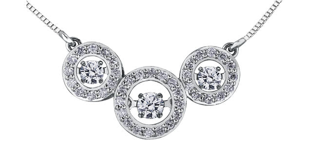 10K White Gold Dancing Diamond Necklace