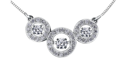 10K White Gold Dancing Diamond Necklace