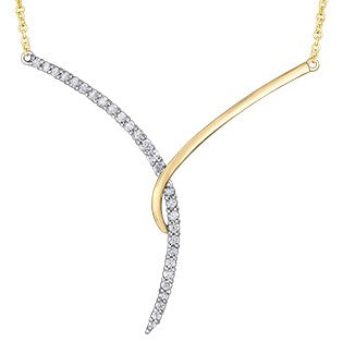 10K Two Tone Diamond Necklace