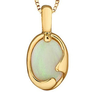 10K Yellow Gold Opal Necklace