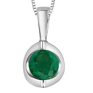 10K White Gold Tension Set Gem Necklace