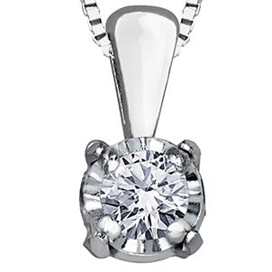 10K Gold Illusion-Set Solitaire Diamond Necklace