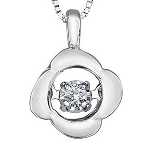 10K White Gold Dancing Diamond Necklace