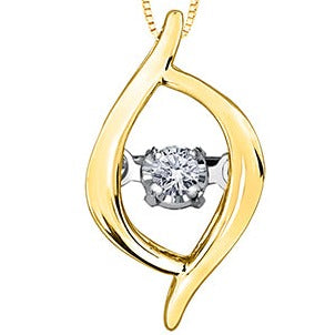 10K Yellow Gold Dancing Diamond Necklace