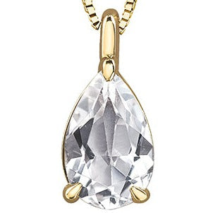 10K Yellow Gold White Topaz Necklace