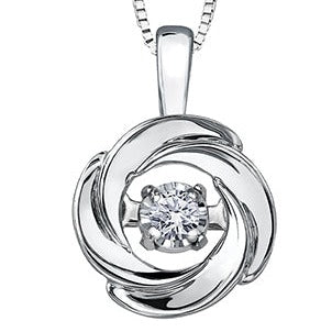 10K White Gold Diamond Pulse Necklace