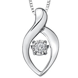 10K White Gold Dancing Diamond Necklace