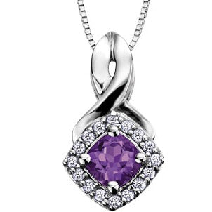 10K White Gold Diamond & Gem Necklace