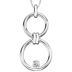 Sterling Silver Diamond Circle Necklace