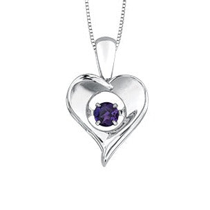 Sterling Silver Dancing Gemstone Heart Necklace