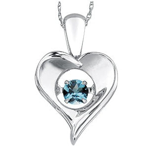 Sterling Silver Dancing Gemstone Heart Necklace
