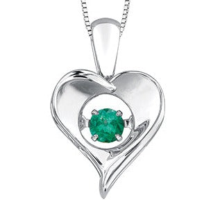 Sterling Silver Dancing Gemstone Heart Necklace