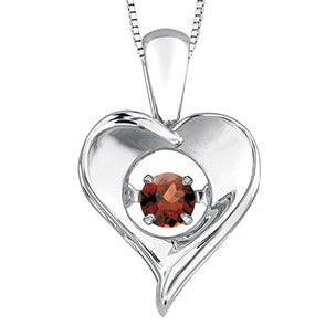Sterling Silver Dancing Gemstone Heart Necklace