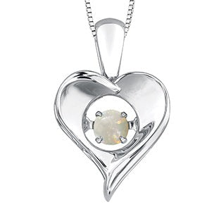 Sterling Silver Dancing Gemstone Heart Necklace